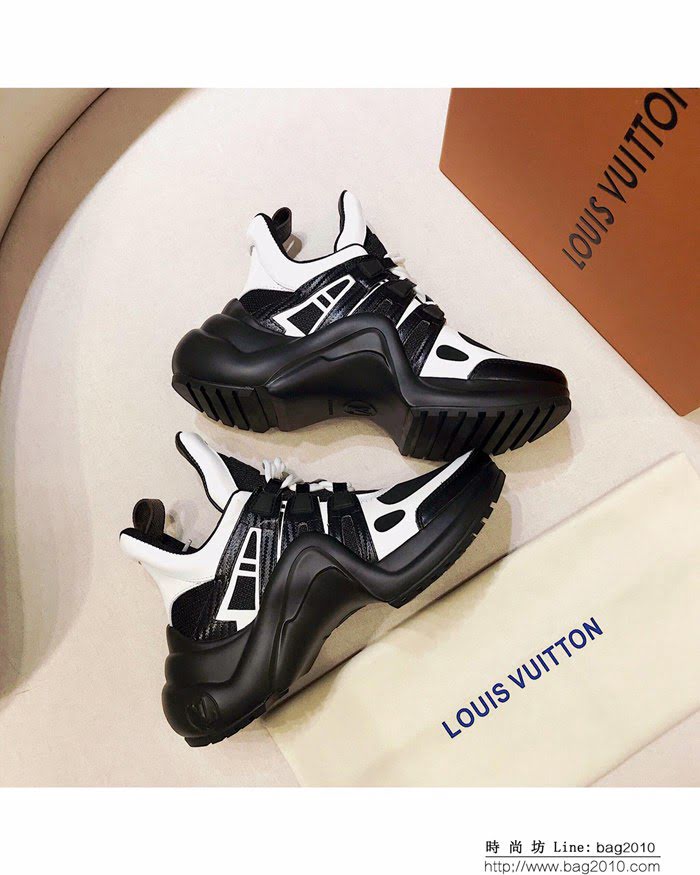 路易威登LV 2019爆款 LV經典Stellar 運動鞋 藍色Monogram牛仔布 高幫女休閒鞋  dsX2445